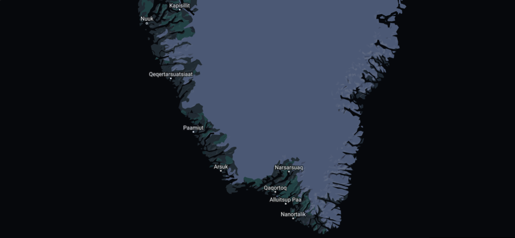 South Greenland map (Google Maps)